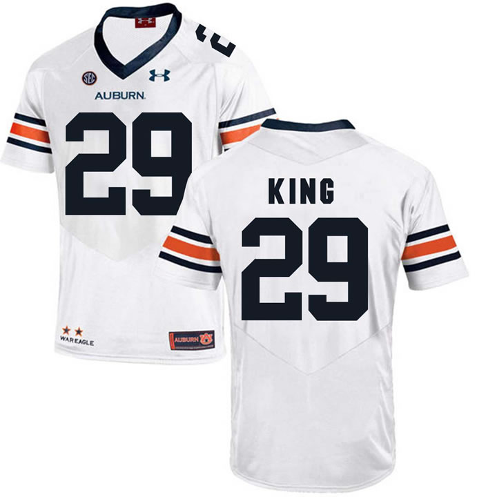 Auburn Tigers #29 Brandon King White College Football Jersey DingZhi